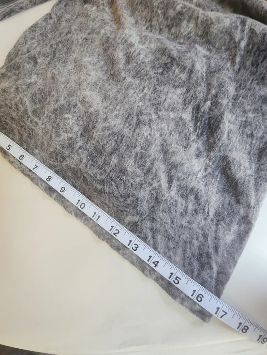 THE CLAS-SIC Gray Acid-Wash Lace-Up Back Long Sleeve Top Goth Dark Size Small - Picture 8 of 8